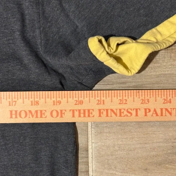 James Perse Standard Mens Polo Shirt Grey Yellow Trim Size 2 Medium Short Sleeve